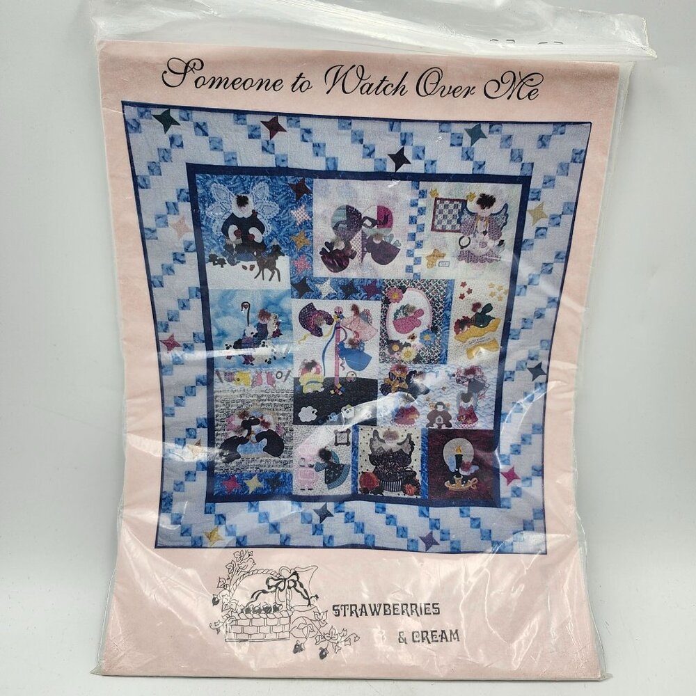 Strawberries And Cream Someone To Watch Over Me Angel Sampler Quilting Pattern - Picture 1 of 2